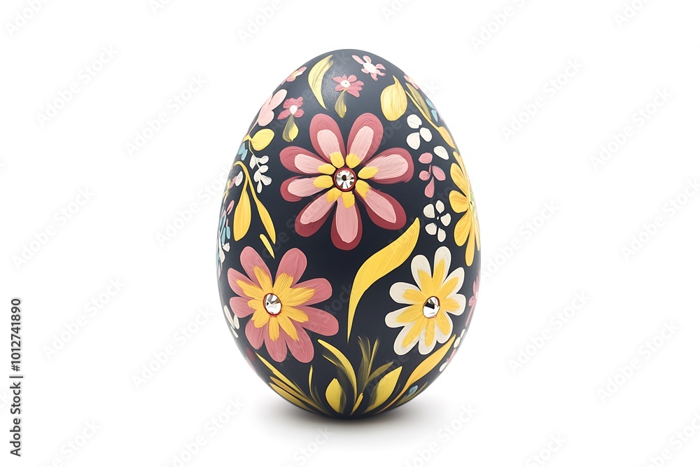 Easter eggs with decor elements on a white background Easter eggs with decor elements on a white background