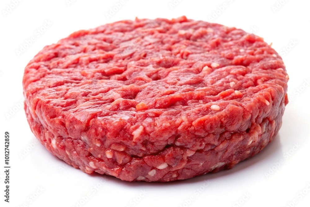 Fresh beef burger meat silhouette isolated on white background Fresh beef burger meat silhouette isolated on white background