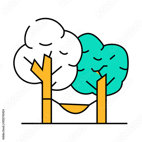 camping relax line icon vector. camping relax sign. isolated symbol illustration
