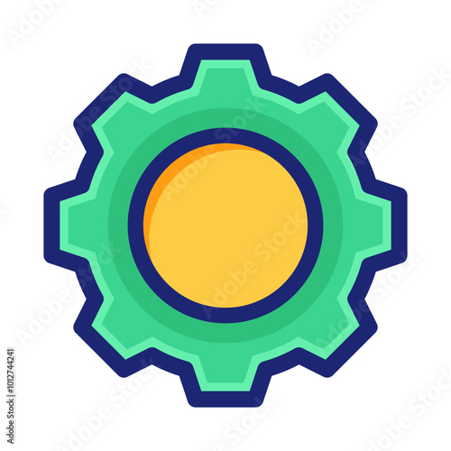 isolated gear system symbol, vector illustration