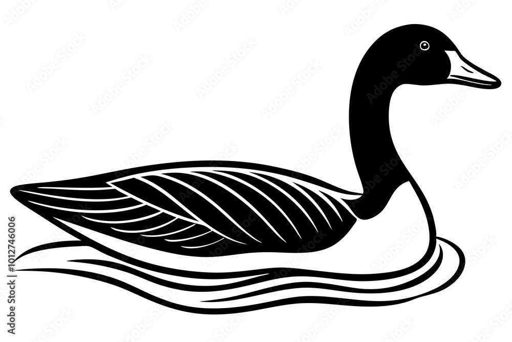 Detailed Profile of a Swimming Goose in Tranquil Waters a Vector Illustration
Detailed Profile of a Swimming Goose in Tranquil Waters a Vector Illustration