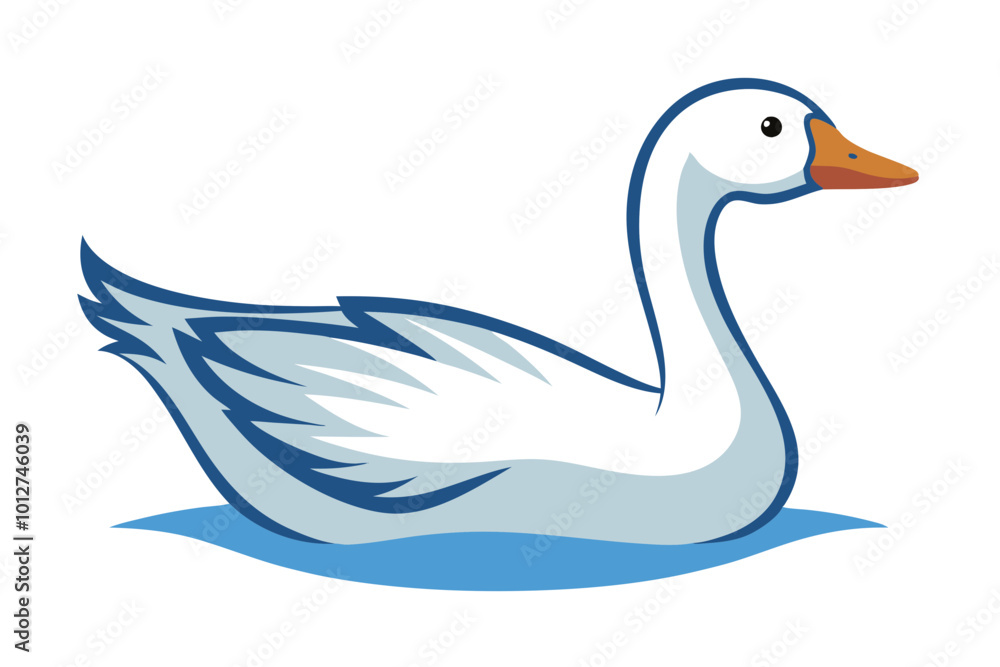 Graceful Goose Swimming in Peaceful Waters a Vector Illustration
Graceful Goose Swimming in Peaceful Waters a Vector Illustration