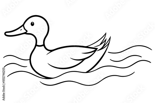 Splashy Shenanigans A Duck Enjoying Its Swim In Vector Fun
