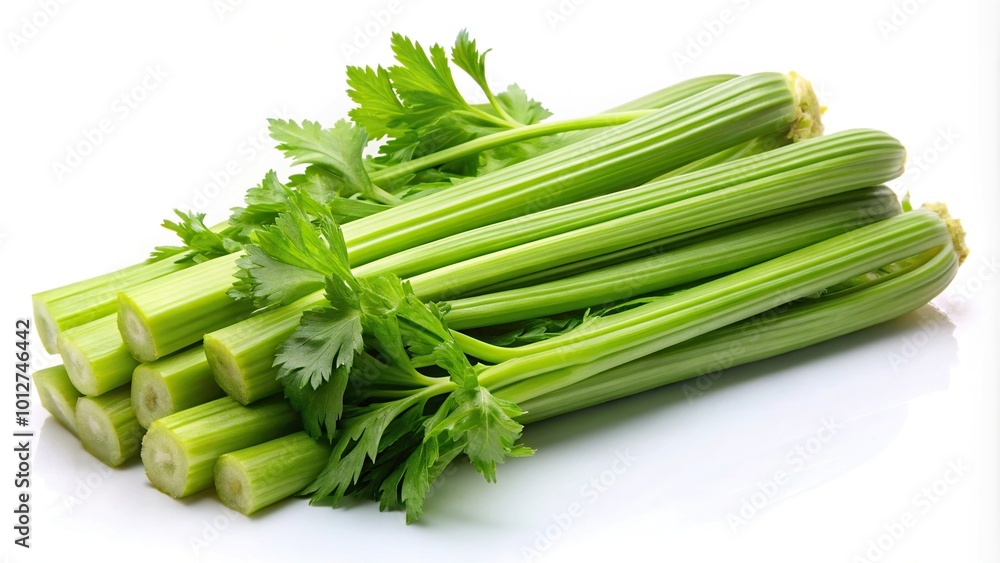 Fresh celery isolated on white background Fresh celery isolated on white background