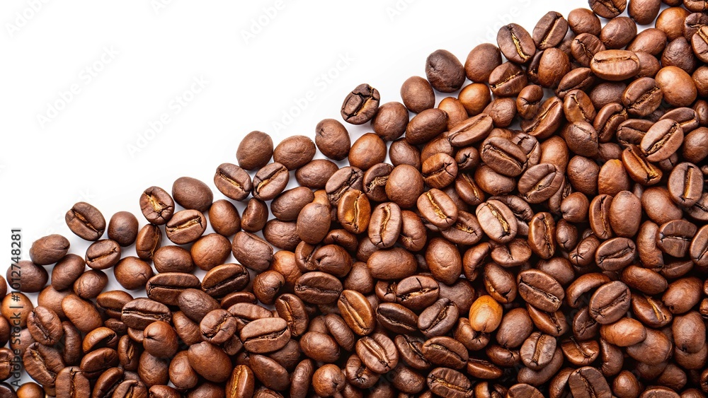 Fresh coffee beans isolated on white background Fresh coffee beans isolated on white background