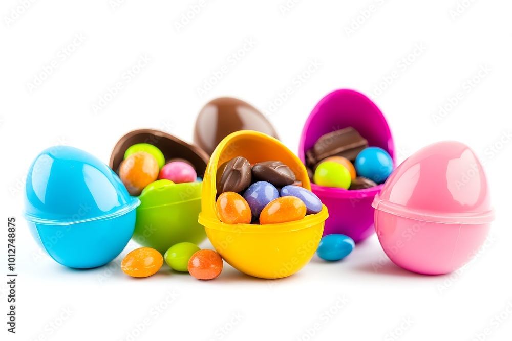 Colorful painted Easter eggs in a wooden plate, white background Colorful painted Easter eggs in a wooden plate, white background