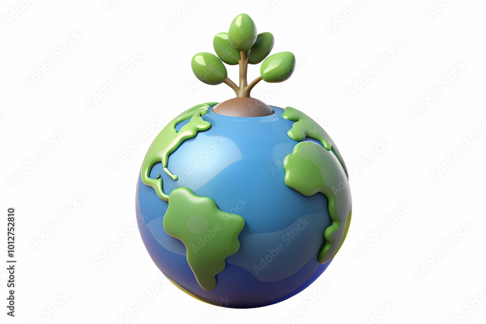 Flat Plain Globe with Growing Tree Concept on Glossy Background - Emphasizing Global Community, Growth, and ESG Cooperation in Smart Business Illustration Flat Plain Globe with Growing Tree Concept on Glossy Background - Emphasizing Global Community, Growth, and ESG Cooperation in Smart Business Illustration