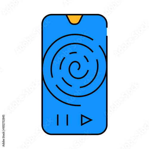 relaxation phone app line icon vector. relaxation phone app sign. isolated symbol illustration