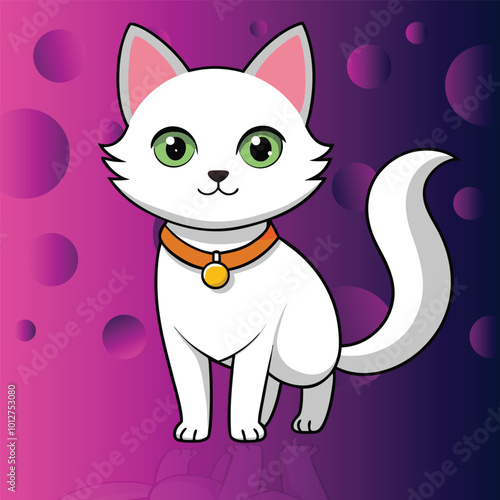 cute cat vector illustration, lady cat vector, love pussy cat, cartoon, cute, character, funny, illustration, anime, cat, pet, kitten, happy, animal, kitty, baby, adorable, design, kawaii, isolated