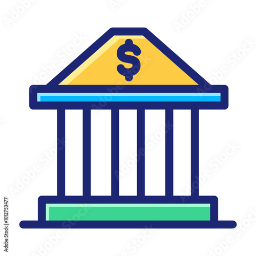 isolated bank symbol, vector illustration