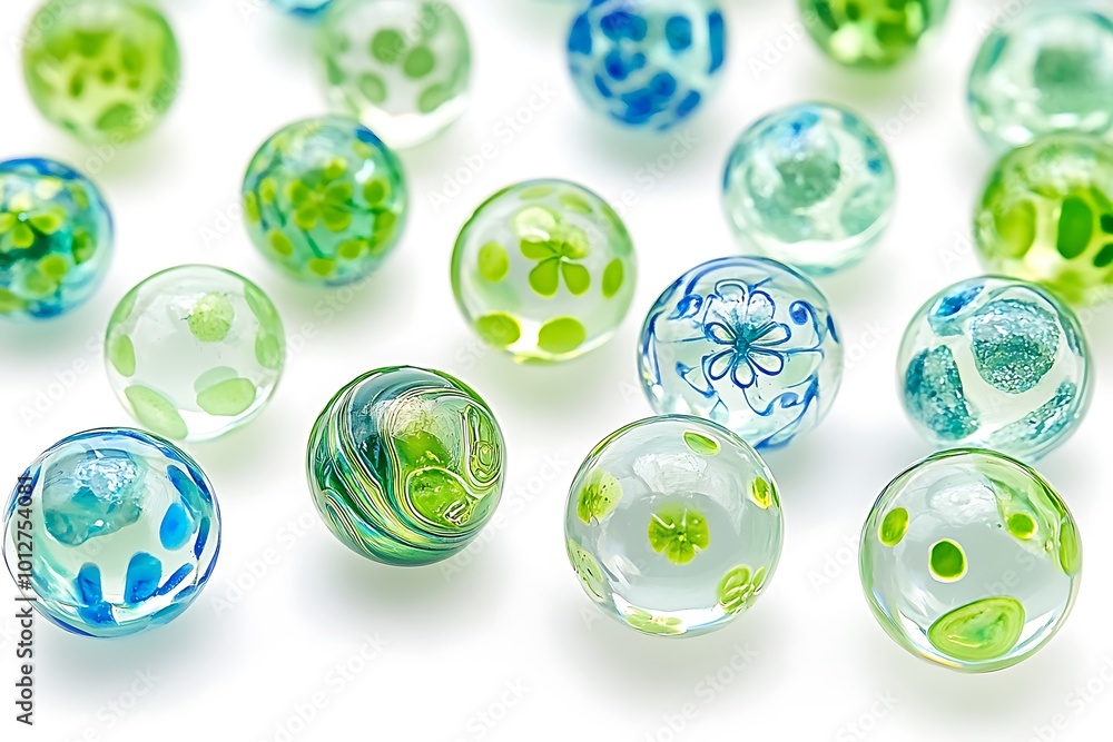 Group of Marbles Colorful with shadow on white background Group of Marbles Colorful with shadow on white background