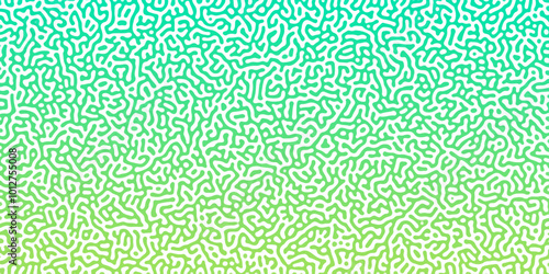 Abstract Reaction-diffusion or Turing pattern natural texture in coral green gradient colour scheme. Linear design with biological shapes. Organic lines in memphis. abstract turing organic wallpaper.	