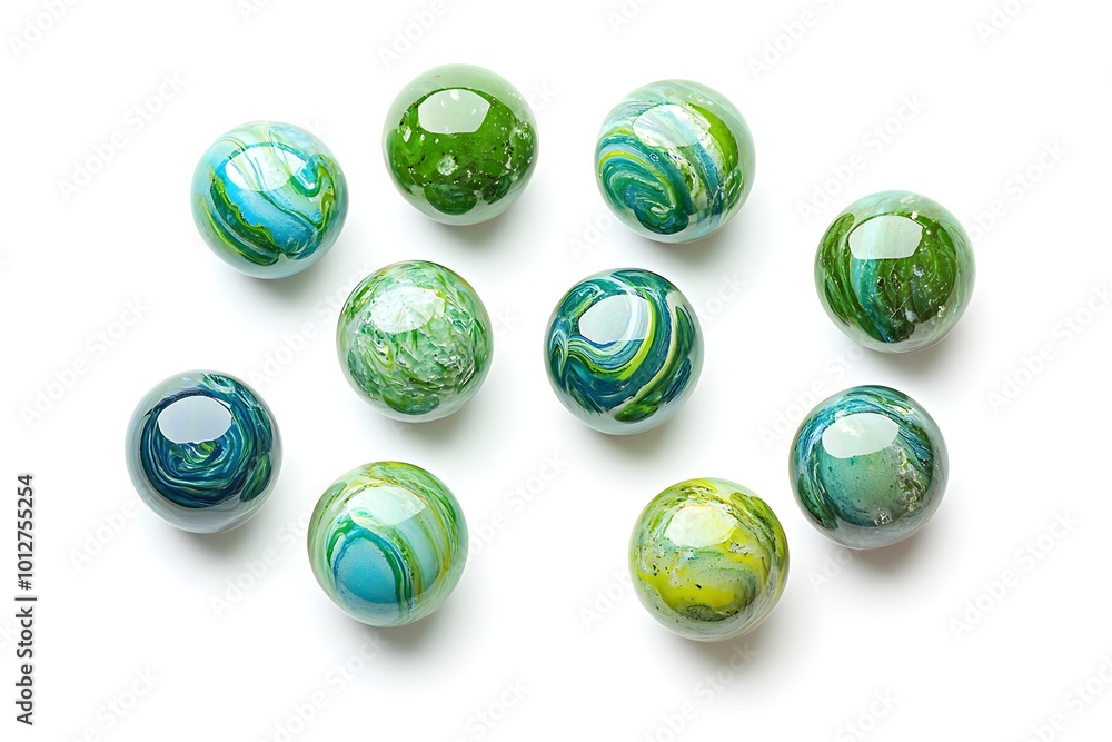 Group of Marbles Colorful with shadow on white background Group of Marbles Colorful with shadow on white background