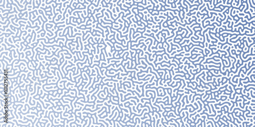 Turing Abstract Pattern, suitable for any business. White and blue color diffusion reaction seamless pattern.An abstract Reaction-diffusion or Turing pattern formation, coral reef, natural texture,	