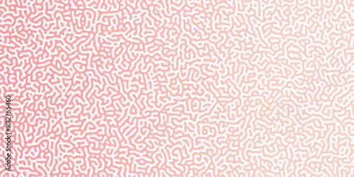 Abstract Reaction-diffusion or Turing pattern natural texture in coral pink gradient colour scheme. Linear design with biological shapes. Organic lines in memphis. abstract turing organic wallpape