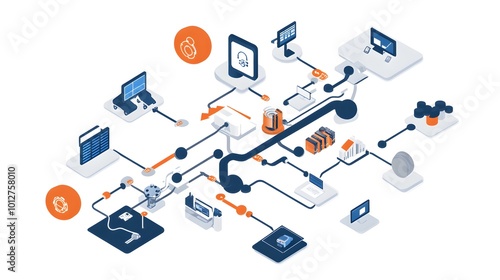 Wallpaper Mural A digital transformation roadmap showcasing key milestones and objectives, emphasizing the integration of technology into traditional business models Torontodigital.ca