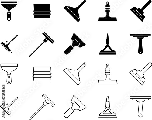 squeegee icon set
