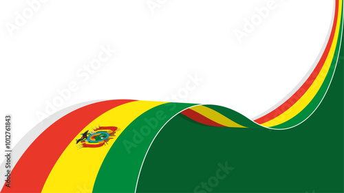 wavy bolivia flag vector background with copy space for text. bolivia national day
