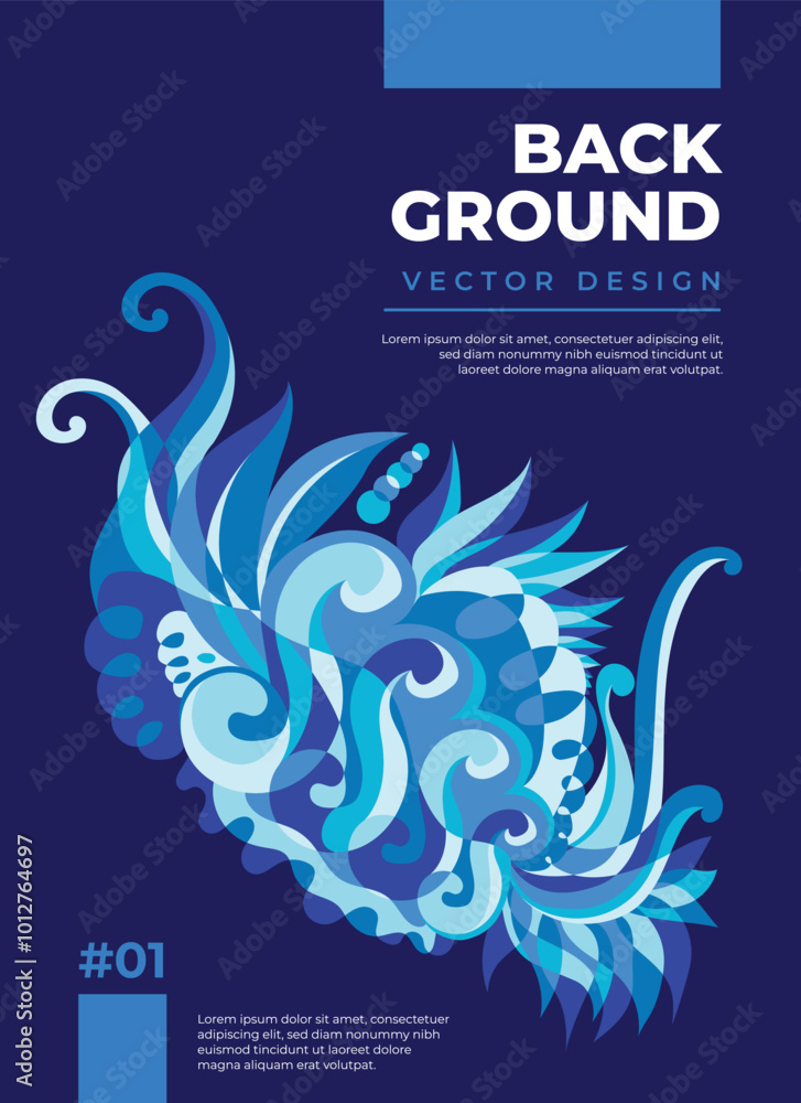 Obraz premium Blue Winter Abstract Background Vector 