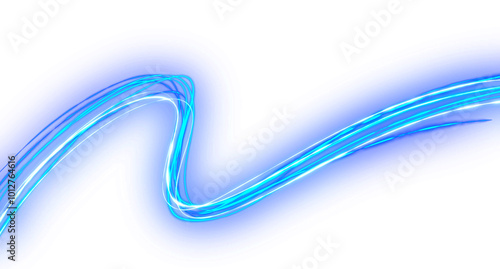 Glowing Speed Light Trails on transparent background