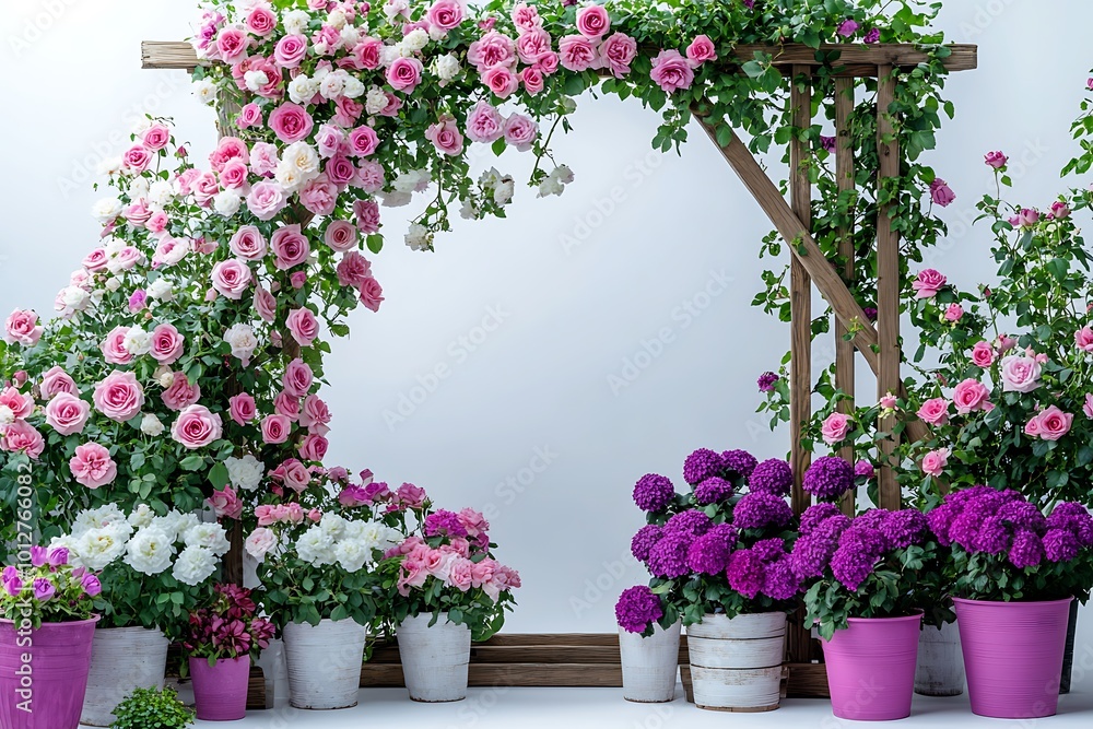 Naklejka premium Rose and beautiful bouquet leaves