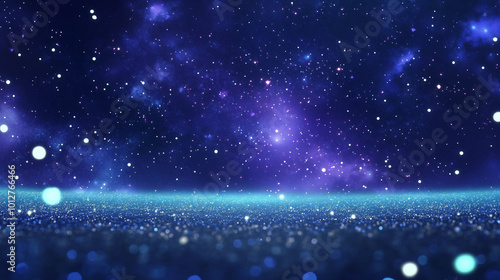 Stunning Night Sky with Twinkling Stars and a Mystical Purple Glow 