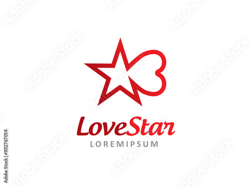 Love star logo symbol or icon template