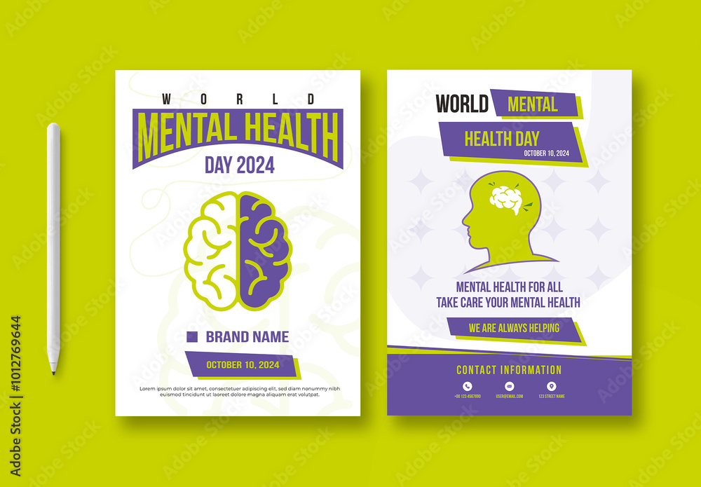 Mental Health Awareness Flyer Stock Template | Adobe Stock