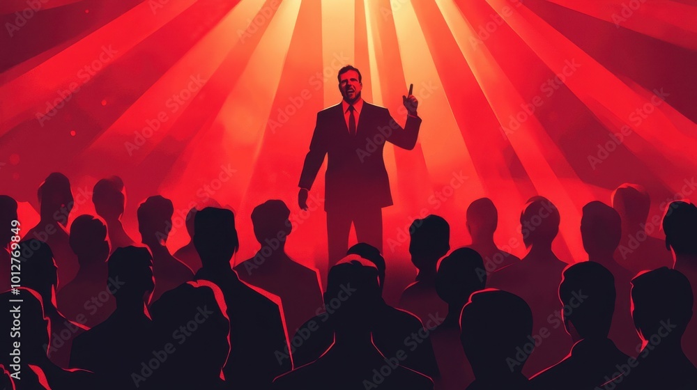 Charismatic Leader Engaging Audience with Gestures Charismatic Leader Engaging Audience with Gestures