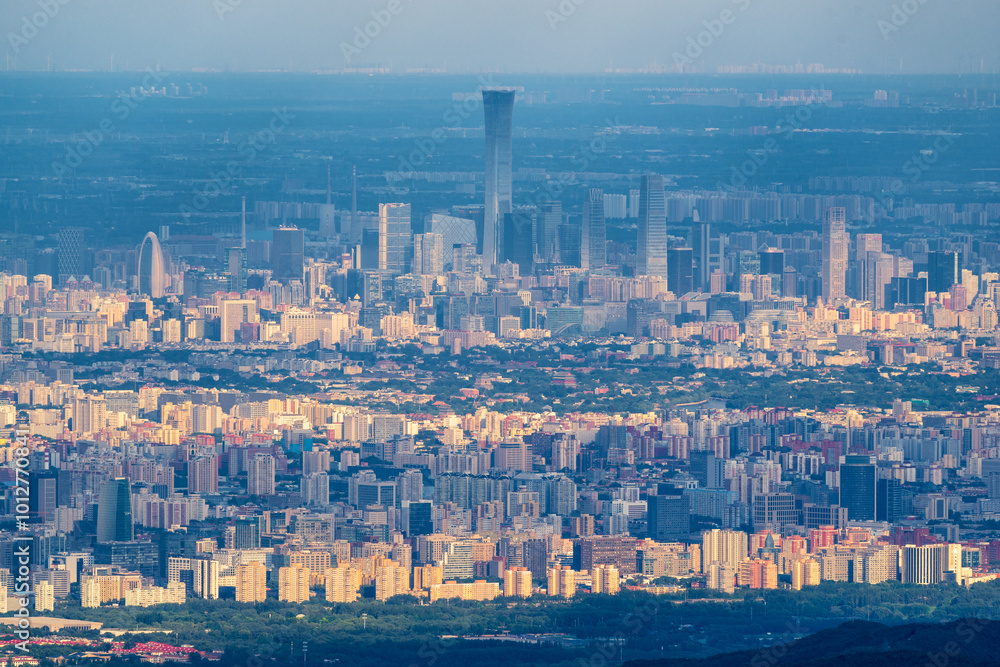 Overlooking Beijing city CBD skyline Overlooking Beijing city CBD skyline