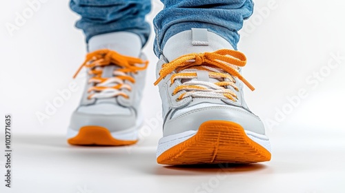 Stylish Orange Sneakers in Focus