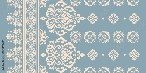 Abstract Traditional Scribble Style Hand Drawn Ikat Seamless Vector Pattern Trendy Fashion Colors Perfect for Allover Fabric Print or Wall Paper Damask Ethnic Concept Bright Orange White Tones