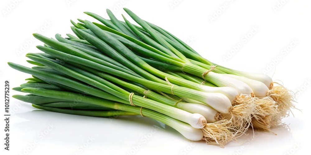 Fresh spring onions isolated on white background Fresh spring onions isolated on white background