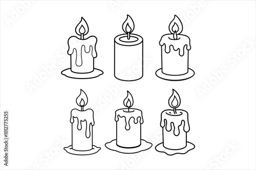 Creative High-Quality Candle Flame Silhouette Vector