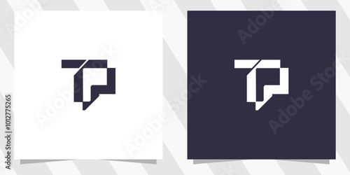 letter tp pt logo design vector