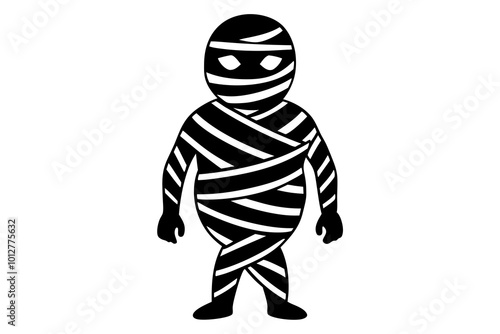 Mummy Wrapped in Bandages Silhouette for Halloween Decor