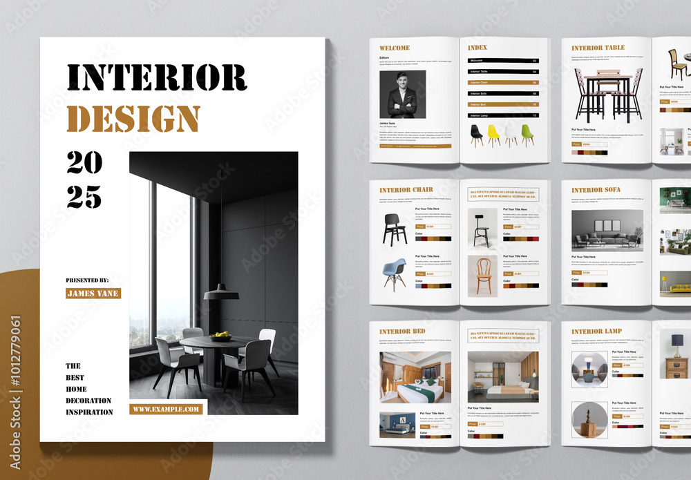 Luxury Interior Design Brochure Template Layout Stock Template | Adobe ...
