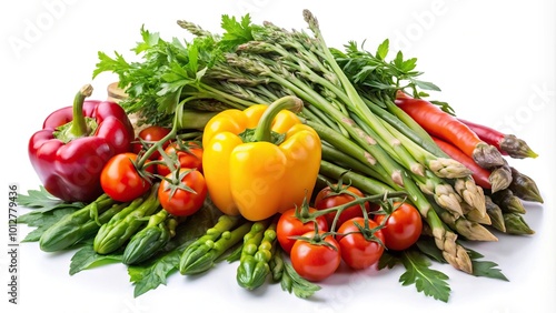 Fresh vegetables on white background