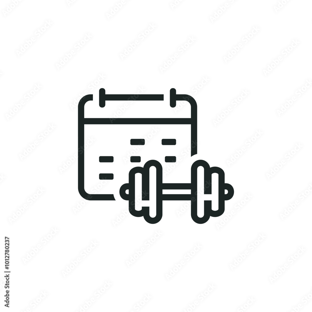 Gym schedule icon isolated on white background Gym schedule icon isolated on white background