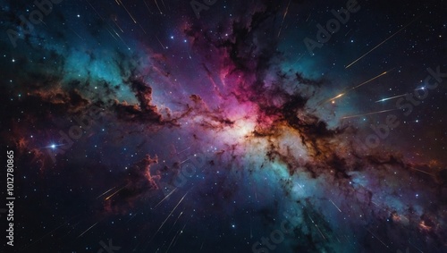 Close-up photograph of a vibrant nebula in space, no human presence visible