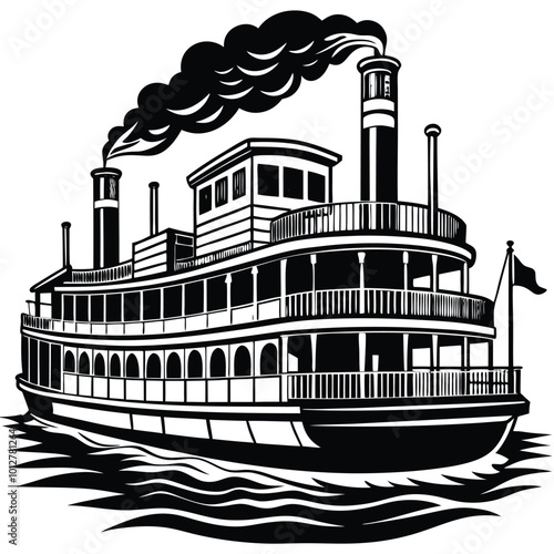 ship hand-drawn vector.