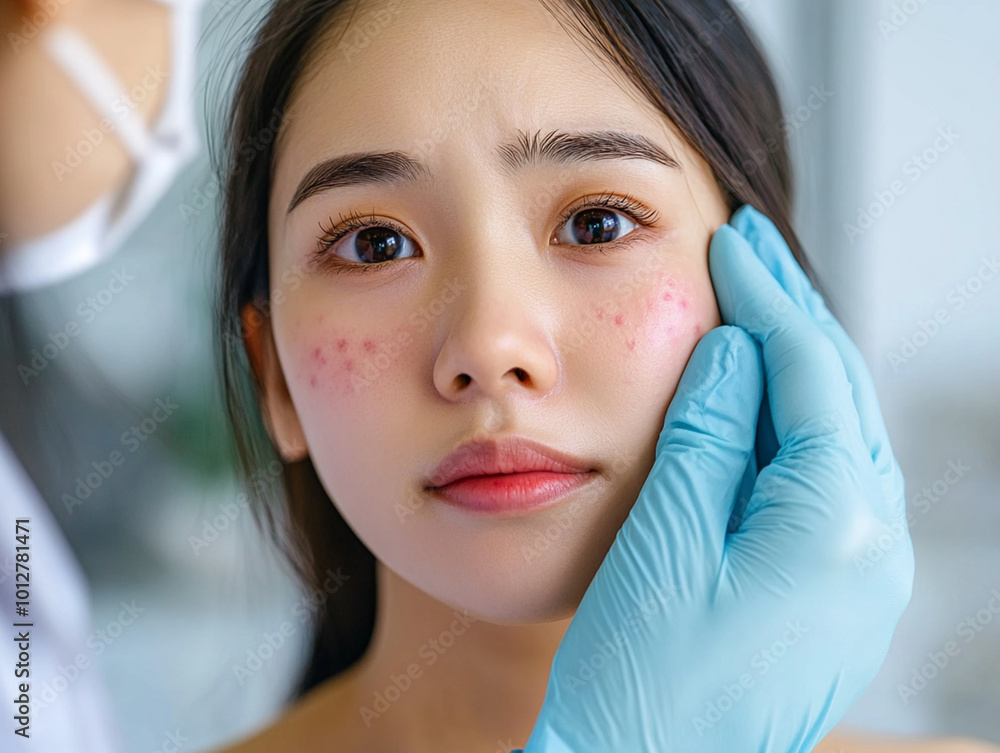 Beautiful asian woman receives anti wrinkle beauty injection for facial rejuvenation and wrinkle removal. Facial mesotherapy, eye wrinkle injection Beautiful asian woman receives anti wrinkle beauty injection for facial rejuvenation and wrinkle removal. Facial mesotherapy, eye wrinkle injection