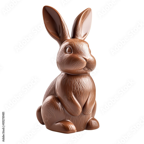 Chocolate bunny isolated on transparent background