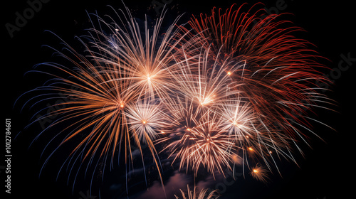 A beautiful night sky with fireworks.