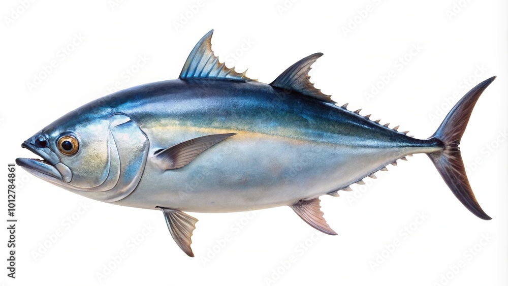 Freshly caught bluefin tuna on a white background Freshly caught bluefin tuna on a white background