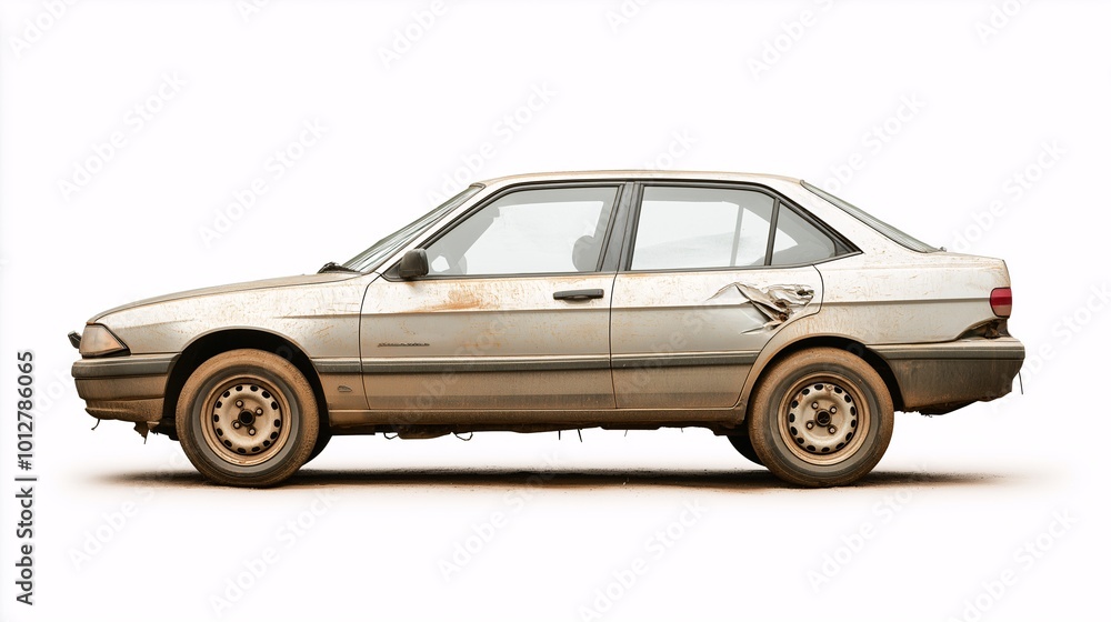 Abandoned Sedan with Rust and Dirt Accumulation Abandoned Sedan with Rust and Dirt Accumulation
