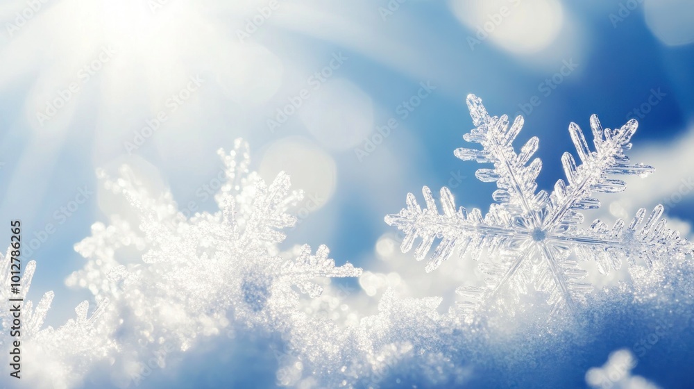 A Crystal Snowflake on a Snowy Winter Day A Crystal Snowflake on a Snowy Winter Day