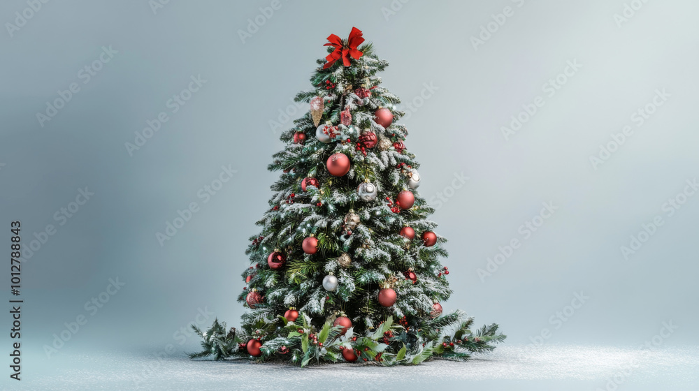A decorated evergreen tree that symbolizes Christmas. A decorated evergreen tree that symbolizes Christmas.
