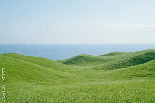  A vast grassland with undulating hills of green grass 