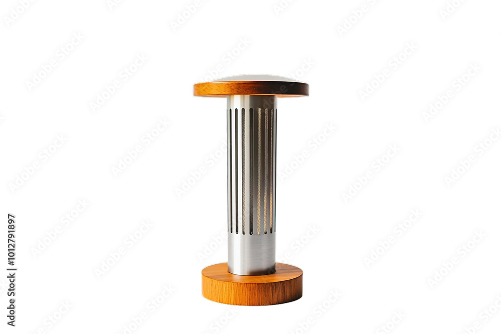 Modern stool with wooden top and metal base isolated on white. Modern stool with wooden top and metal base isolated on white.